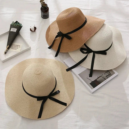 Fashionable summer straw hat for Kiwi women with wide brim and bow detail for sun protection and stylish look