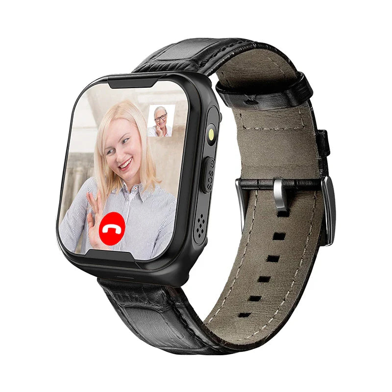 Elderly smart watch with blood pressure monitoring, fall detection, and GPS tracking capabilities