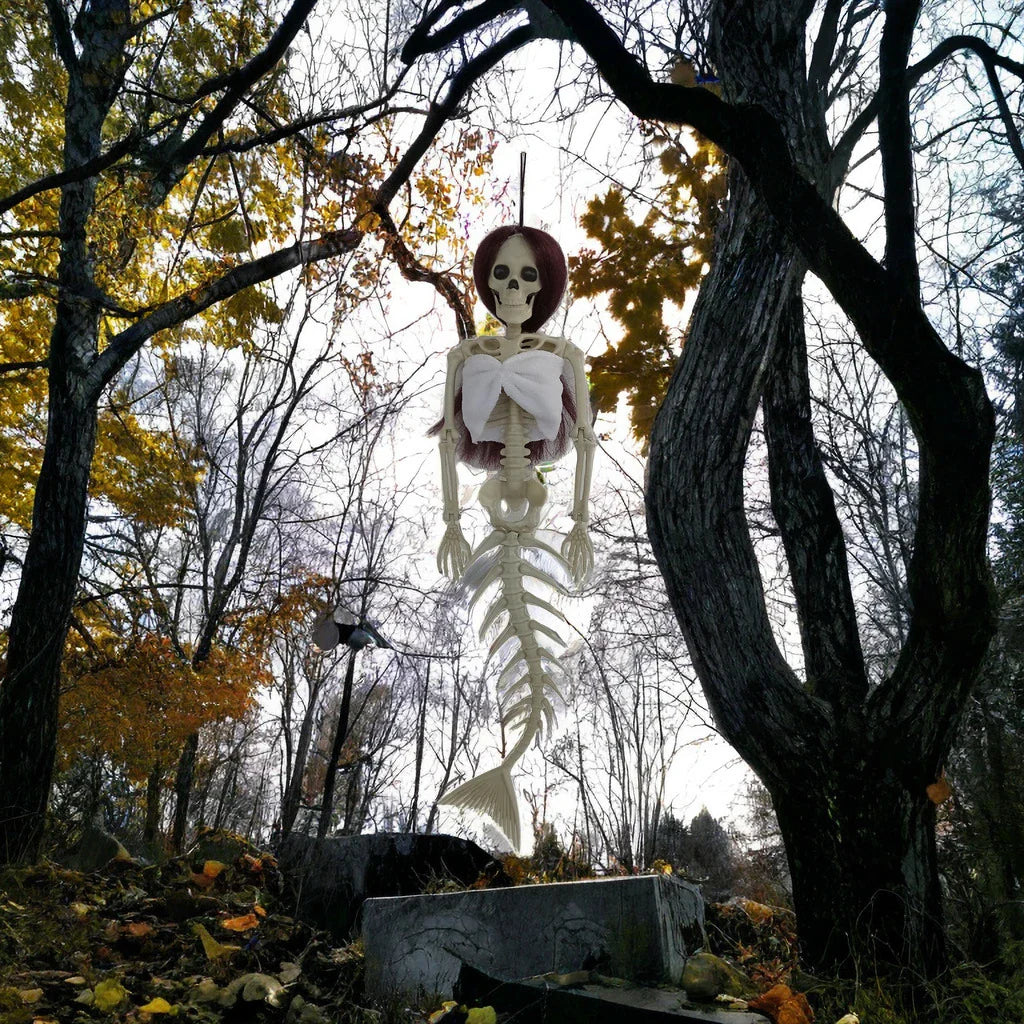 Hanging mermaid bone pendant decoration for outdoor Kiwi courtyards and gardens in various colours