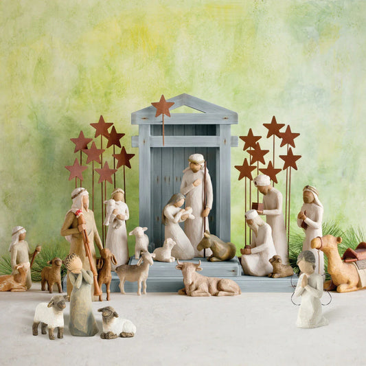 Nativity Series Manger Resin Crafts Kit - Detailed resin manger scene with figurines depicting the birth of Jesus