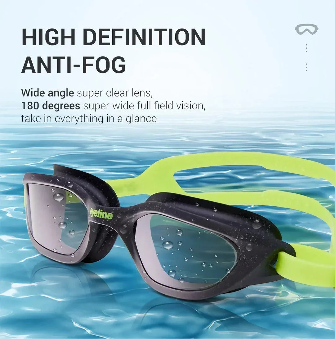 Premium anti-fog swimming goggles with wide-angle lens for clear underwater vision