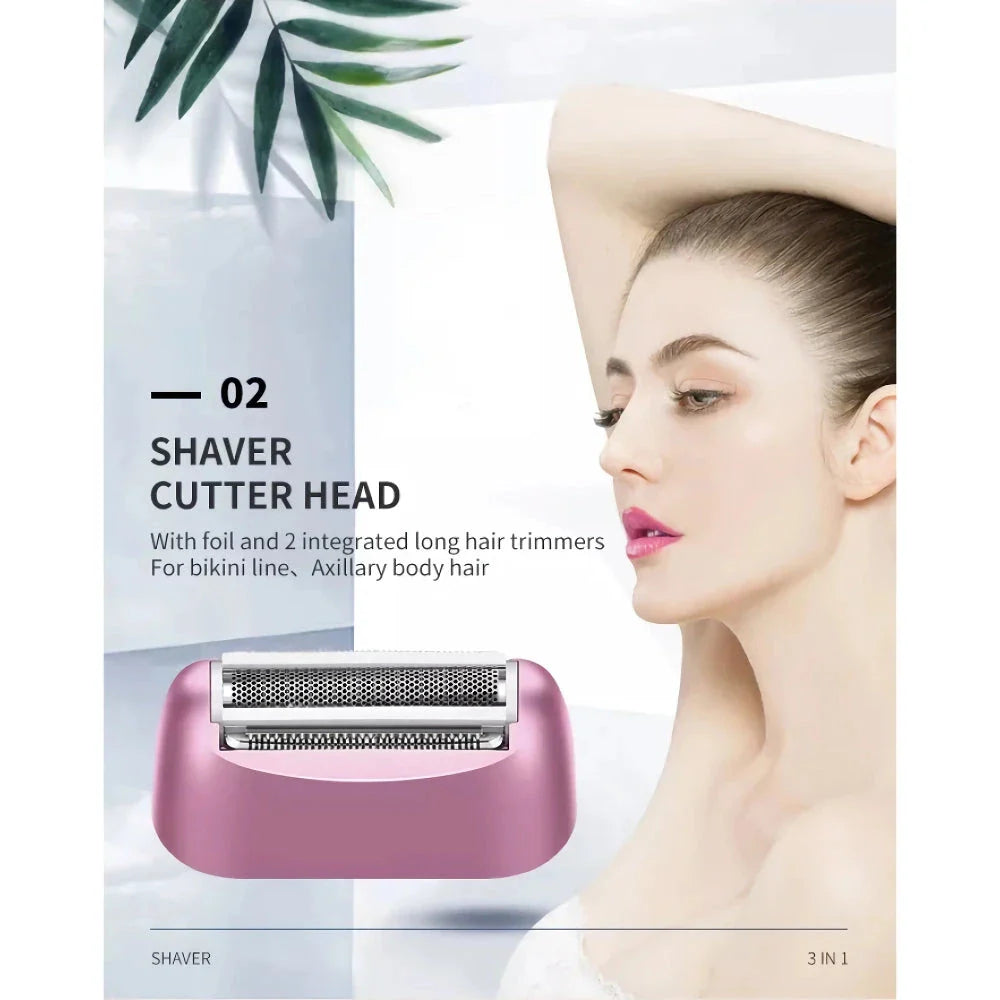 Versatile 3-in-1 hair removal and foot care device with epilator, shaver, and pedicure attachments