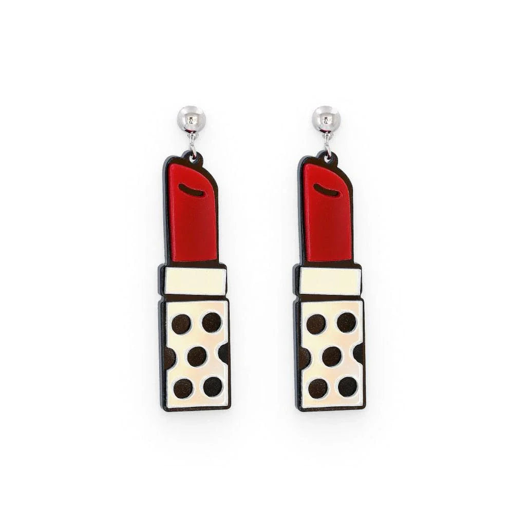 Stylish red lipstick-inspired resin earrings with an eye-catching design that will make any Kiwi fashionista stand out