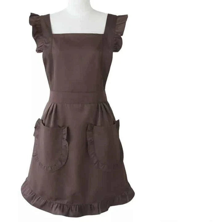 A nordic-inspired linen pleated apron with an adjustable design, perfect for baristas and home chefs in New Zealand.