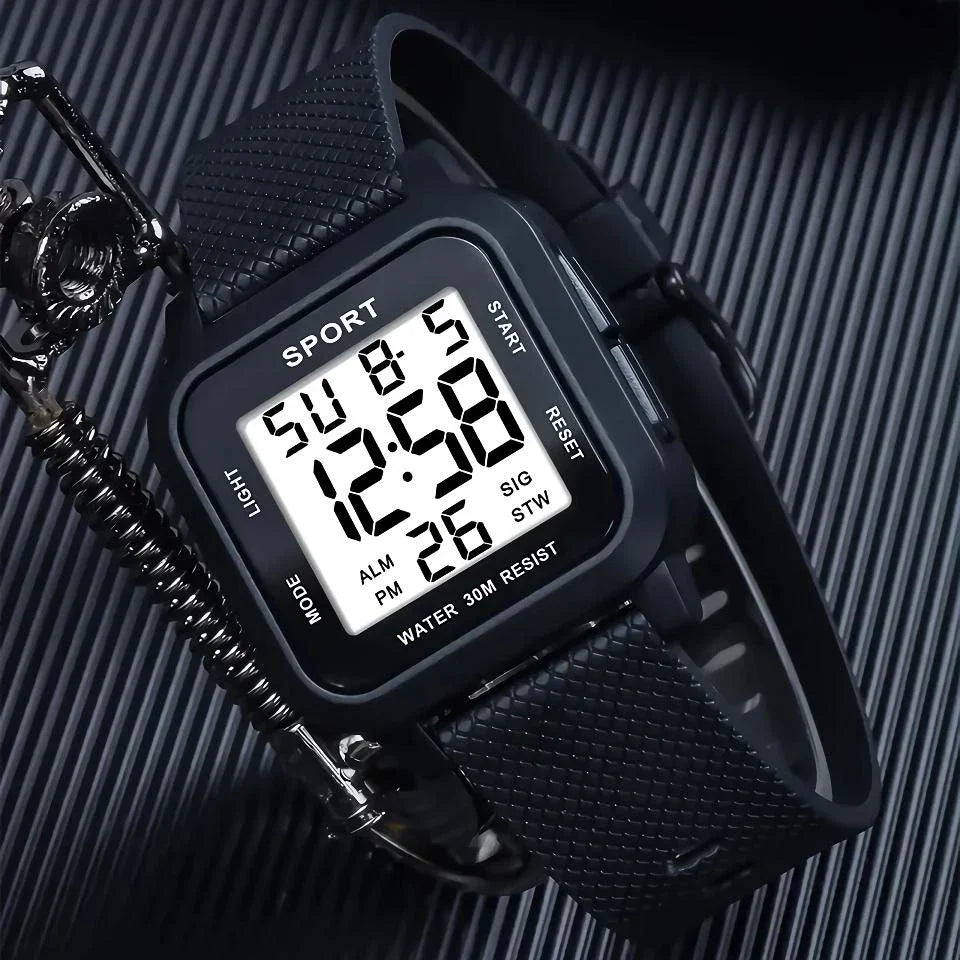 Rugged LED Military Sports Watch with shock-resistant case and durable TPU band, perfect for active Kiwi lifestyles