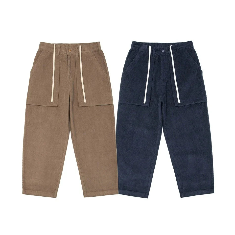 Stylish retro-inspired corduroy casual pants in a straight-leg fit, perfect for the laid-back Kiwi lifestyle.
