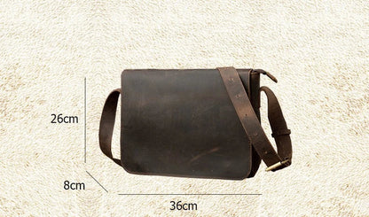 Trendha Leather Crossbody Bag in Brown, featuring an adjustable strap and organized pockets for everyday use