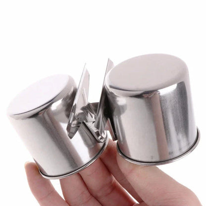 Premium stainless steel bird feeder with dual cups for food and water, featuring a secure clip for easy installation in your Kiwi backyard