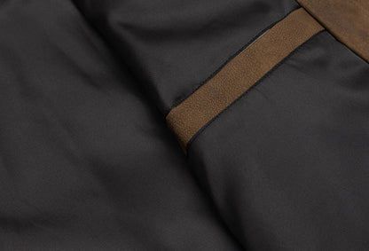 Kiwi-inspired leather jacket with a relaxed, loose fit and classic design elements