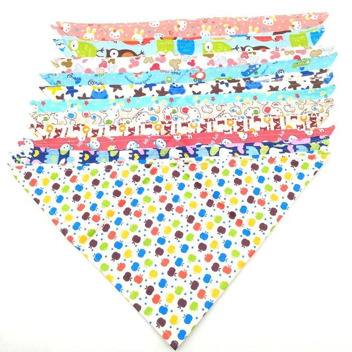 Colourful Patterned Cotton Dog Scarves in Vibrant Kiwi Designs for Small and Medium Dogs