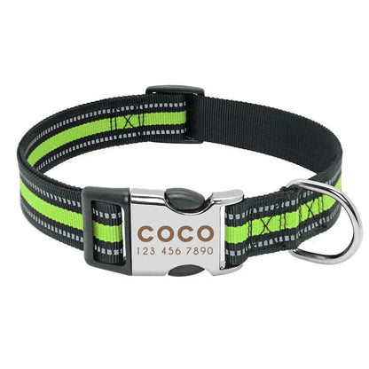 Striped reflective dog collar in vibrant red color, designed for the active New Zealand lifestyle