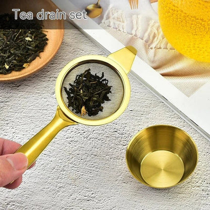 Sophisticated stainless steel tea strainers in a 2-piece set, designed for brewing perfect cups of tea