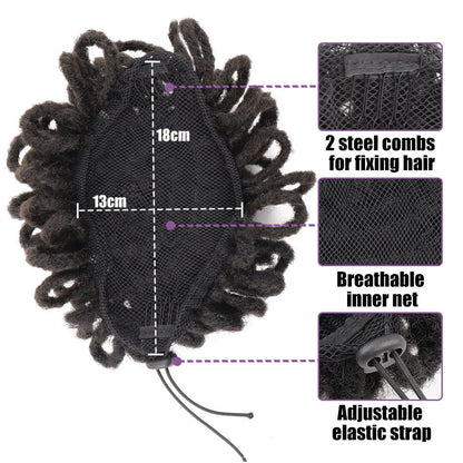 A stylish and eco-friendly Afro Hair Bag with adjustable drawstring, suitable for various hairstyles like buns, dreadlocks, and Afros.