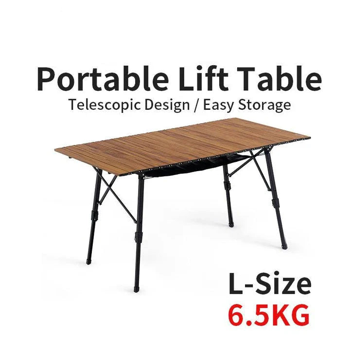 Portable Folding Aluminum Camping Table with Adjustable Height and Spacious Surface for Outdoor Activities in New Zealand