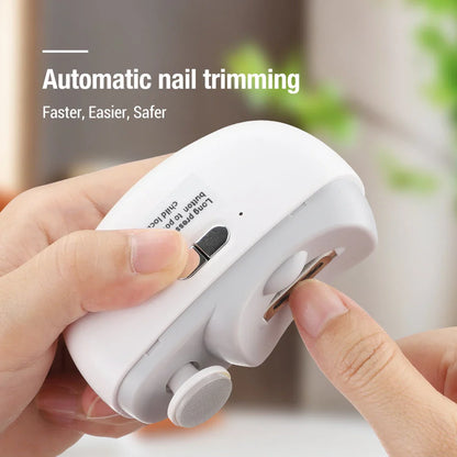 Trendha 2-in-1 Electric Nail Clipper with LED Light for Effortless Nail Care