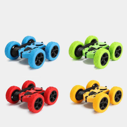 Thrilling 360° Flip Stunt Car with durable plastic design, stunt flip wheels, and rechargeable battery for off-road adventures