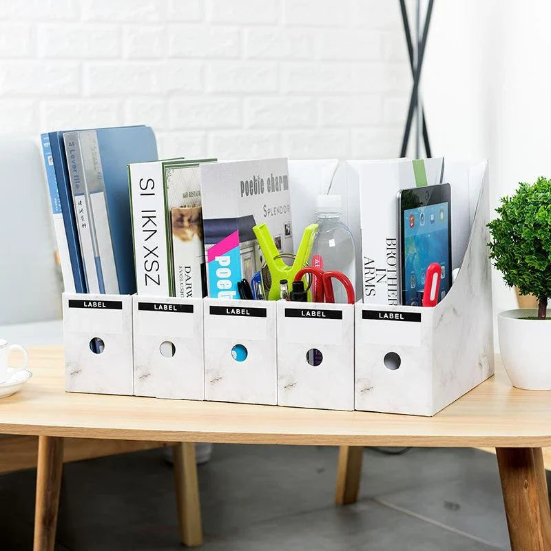 Minimalist white desktop organiser with ample storage space for documents, books, and office supplies, perfect for Kiwi students and professionals