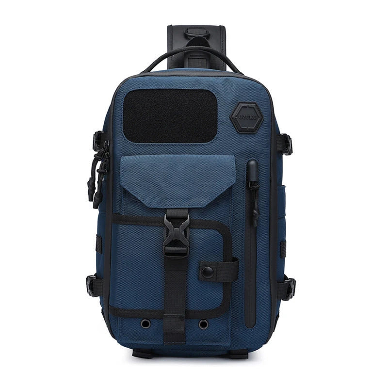 A rugged, waterproof crossbody bag with an adjustable, telescopic design for active Kiwi men