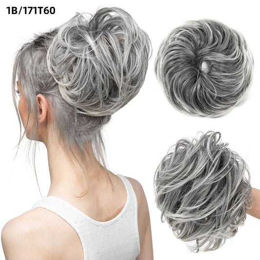 Fluffy and natural-looking hair bun made from premium domestic silk for easy, effortless updos