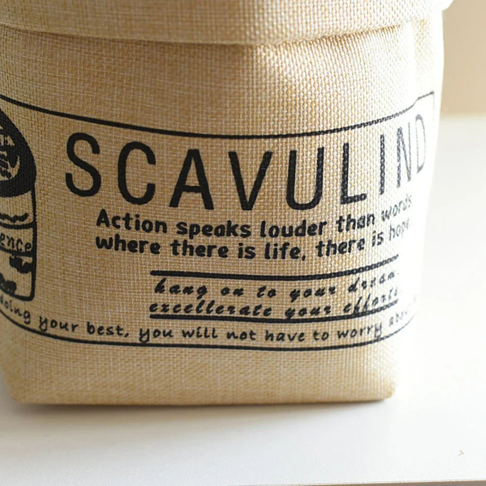 Fabric Flower Pot Cover and Storage Bag in Cream White Color, Versatile Home Decor and Organizer for Kiwi Homes