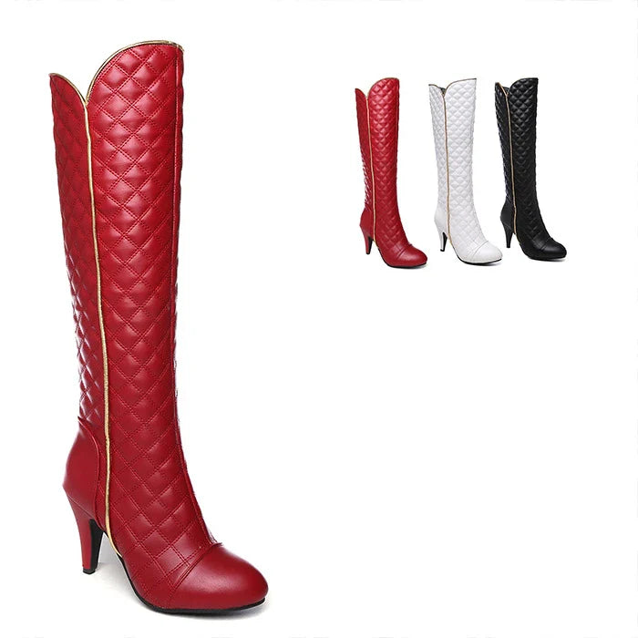 Stylish and comfortable leather Martin boots in white, red, and black colors for Kiwi women