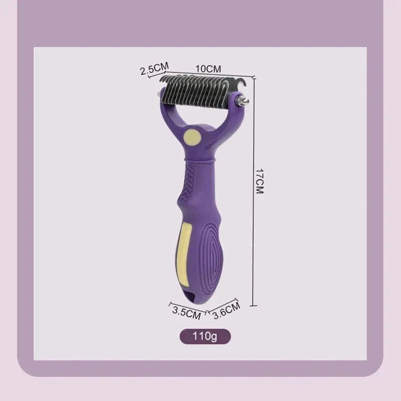 Versatile 2-in-1 Pet Grooming Brush & Deshedding Tool for Dogs, Cats, and Horses with Thick or Fine Coats