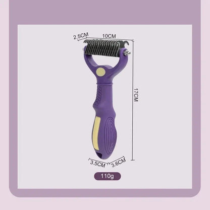 Versatile 2-in-1 Pet Grooming Brush & Deshedding Tool for Dogs, Cats, and Horses with Thick or Fine Coats