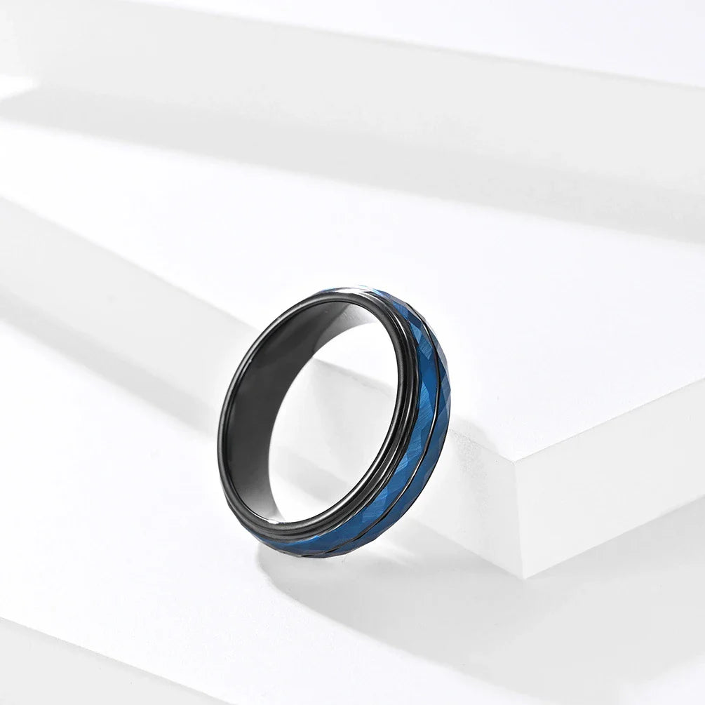 Sleek black tungsten steel ring with a diamond-accented turtle design, a stylish accessory for the modern Kiwi lifestyle