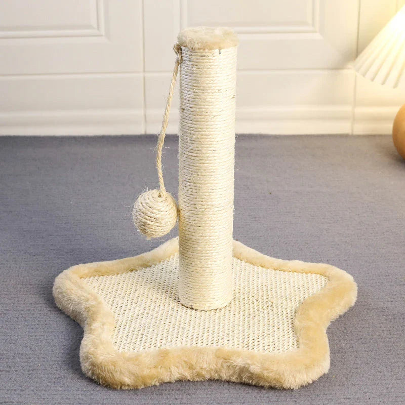 Compact cat scratching post with sisal rope and soft carpet base, perfect for New Zealand homes