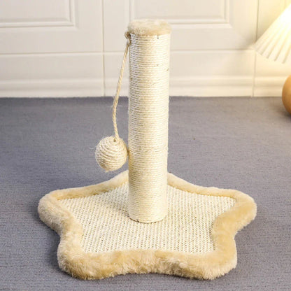 Compact cat scratching post with sisal rope and soft carpet base, perfect for New Zealand homes