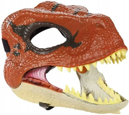 Spooky velociraptor dinosaur mask with movable mouth, ideal for Halloween costumes and dino-themed events