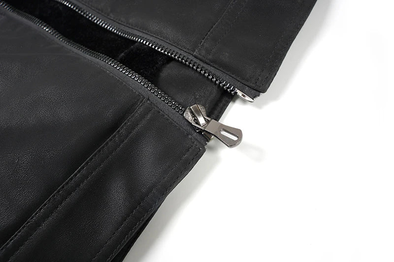 Men's PU Leather Jacket with Stand Collar in Black - Stylish and Durable Outerwear for Kiwi Blokes