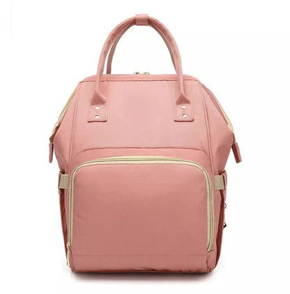 Stylish and practical mummy bag with reinforced handles, durable buckles, and separate bottling area for Kiwi mums