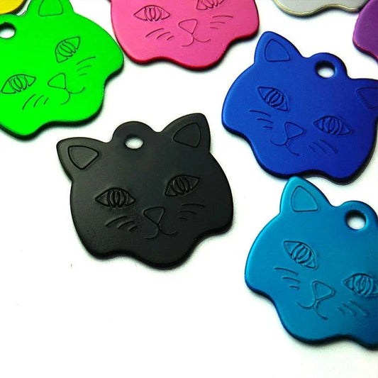 Customized Cat Style Aluminium ID Tags - Vibrant and Durable Pet Accessories for Kiwi Cats