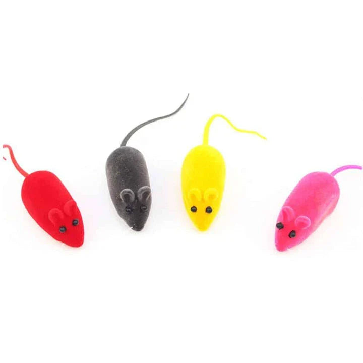 Vibrant, colourful silicone mouse-shaped cat toy with a playful design to engage and entertain feline friends