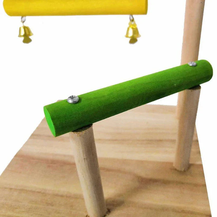 Versatile Wooden Perch with Adjustable Height and Removable Trays for Kiwi Birds