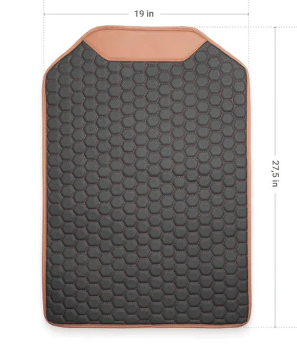 Comfy Car Kick Mat with PU Leather Design to Protect Upholstery During Family Road Trips