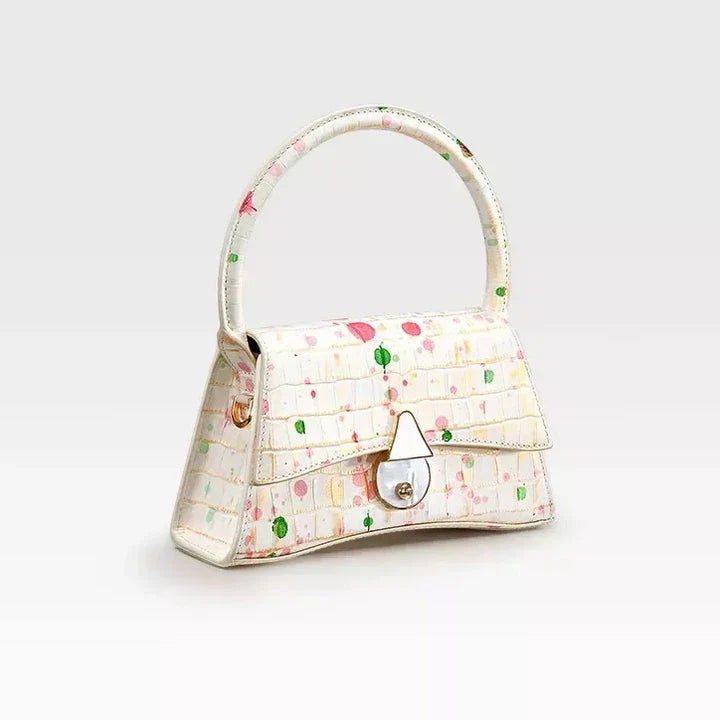 Genuine Leather Half Moon Handbag in Medium and Large Sizes, Featuring Secure Hasp Closure and Stylish Flap Pocket