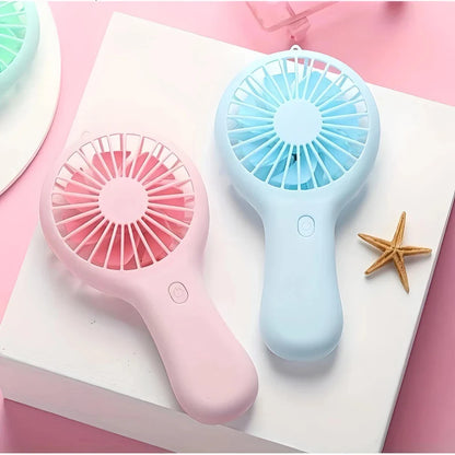 Compact 800mAh Rechargeable Portable Hand Fan in blue colour, perfect for staying cool in the New Zealand summer heat.