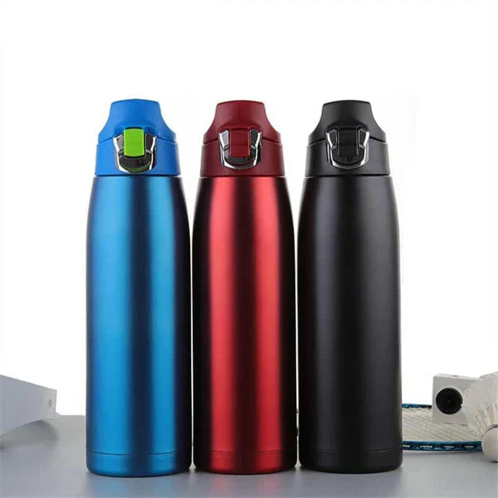 Premium stainless steel insulated thermos bottle with 900ml capacity, vacuum-sealed design, and eco-friendly BPA-free materials