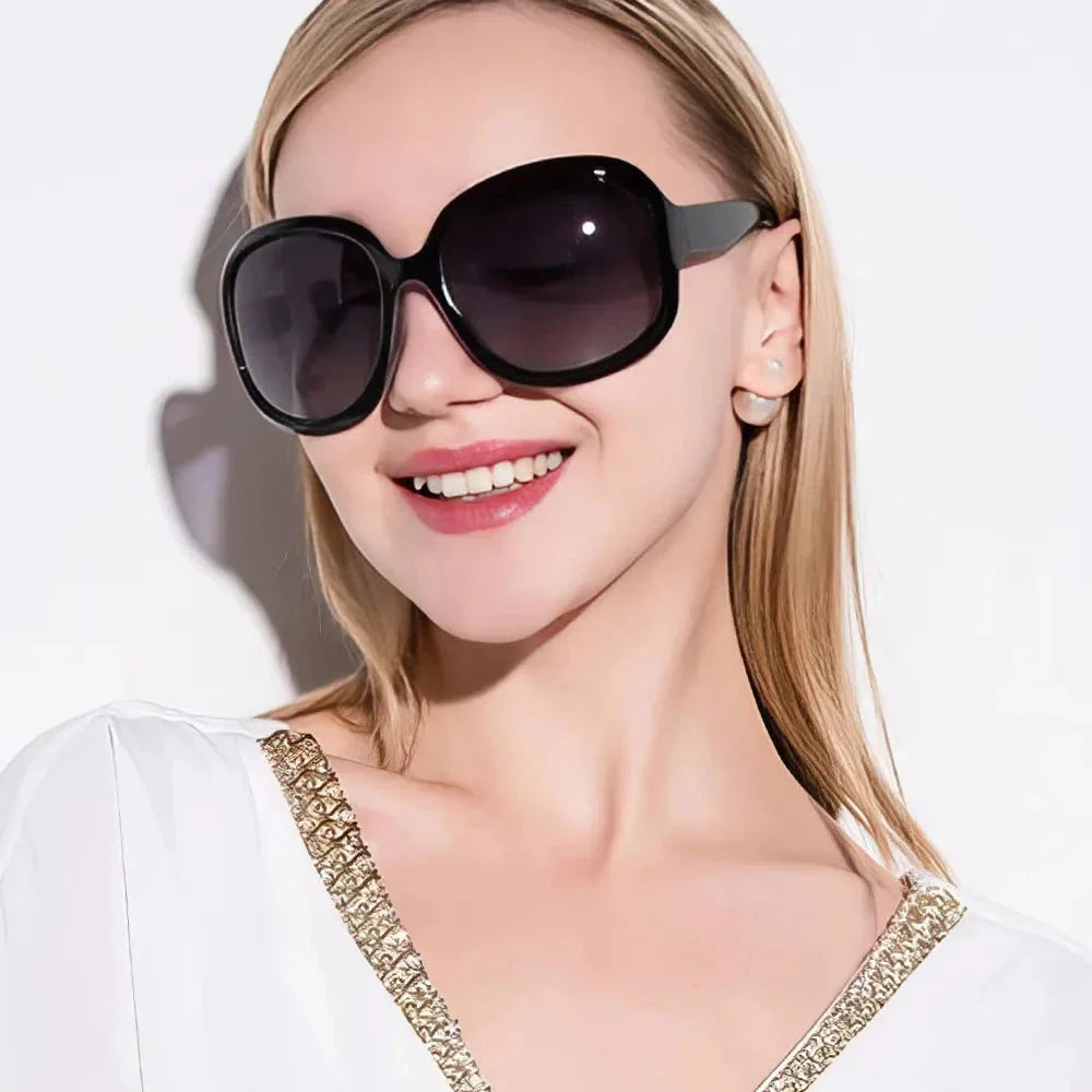 Elegant oversized polarized sunglasses with gradient tint, offering UV protection and style for Kiwi fashionistas