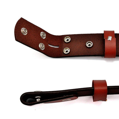 Stylish and durable leather belt with snap fastener, perfect for Kiwi business professionals and casual wear