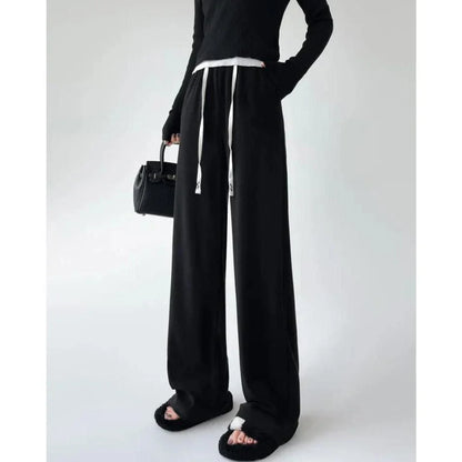 Stylish high-waist drawstring wide leg pants in a variety of colours, perfect for Kiwi women's fashion