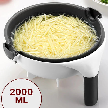 Versatile 2-in-1 Vegetable Slicer and Fruit Strainer - a compact and efficient kitchen tool that combines multiple functions into one