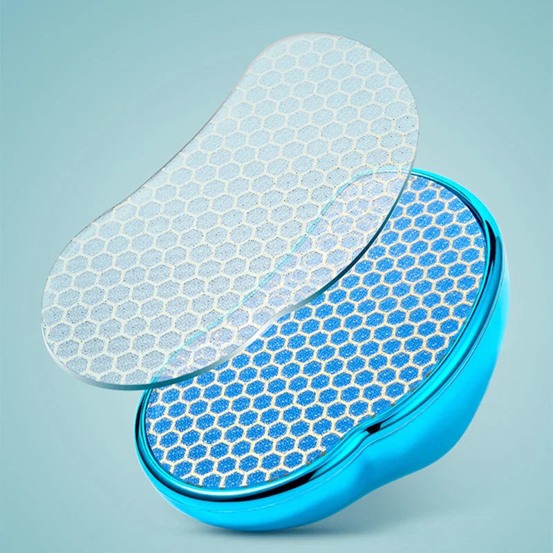 Colourful Nano Glass Pedicure Foot File in gold, sky blue, and pink shades for smooth, soft feet