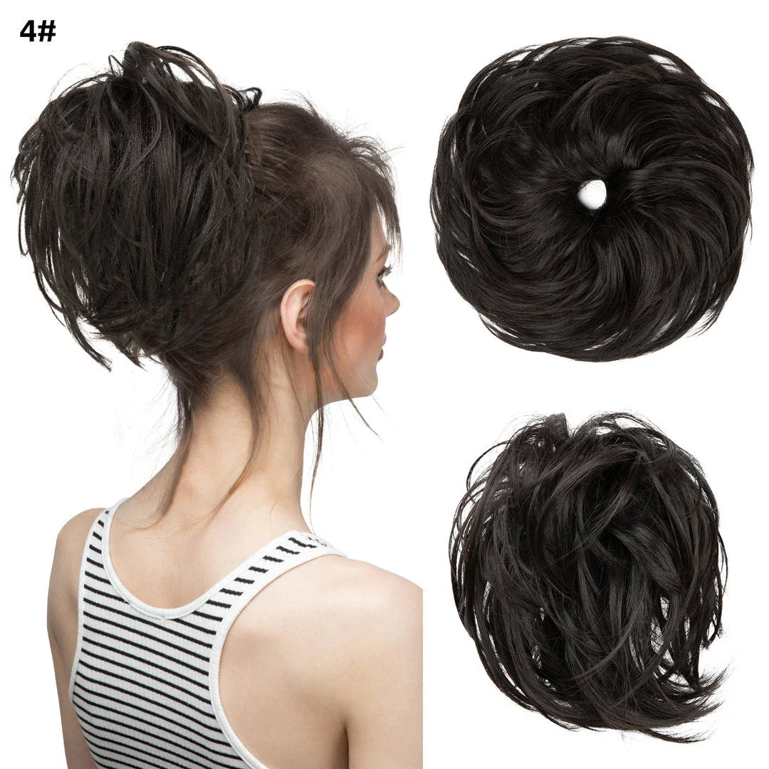 Fluffy and natural-looking hair bun made from premium domestic silk for easy, effortless updos