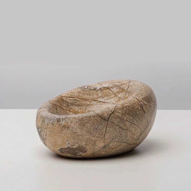 Elegant natural marble bowl with unique rainforest-inspired patterns, versatile for serving, displaying, and decorating Kiwi homes