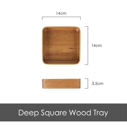 Acacia Wood Geometric Serving Tray with Sleek, Modern Design for Kiwi Kitchens