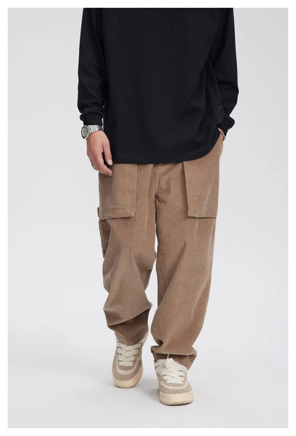 Stylish retro-inspired corduroy casual pants in a straight-leg fit, perfect for the laid-back Kiwi lifestyle.