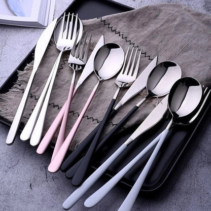 Premium Kiwi-designed portable cutlery set made of durable stainless steel in elegant gold, silver, pink, or white finishes
